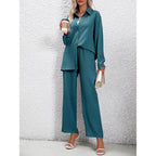 Ensemble Décontracté Femme – Chemise Ample & Pantalon Taille Haute