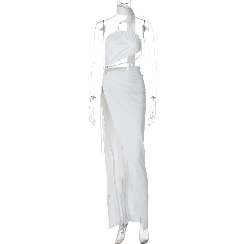 Robe Sexy Échancrée – Dos Nu, Bandeau, Fente Haute