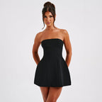 Robe Tube d’Été – Dos Nu, Couleur Unie, Style Slim & Sexy