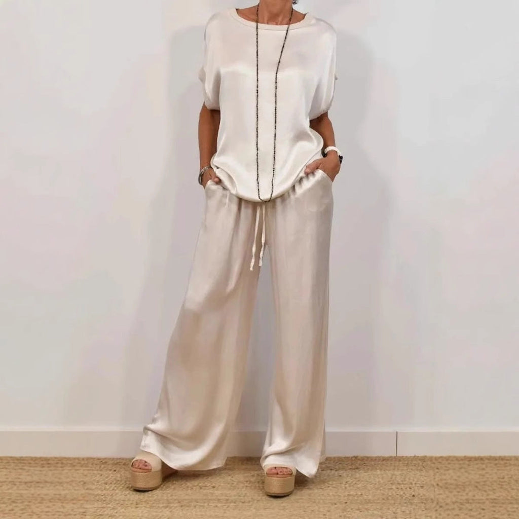 Ensemble Deux Pièces Élégant En Satin