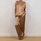 Ensemble Deux Pièces Élégant En Satin