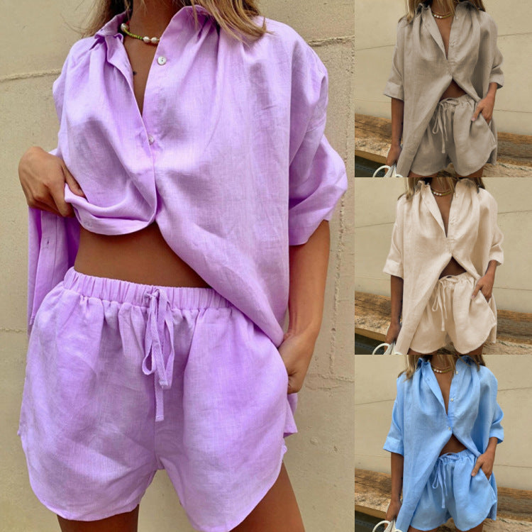 Ensemble Chemise & Short à Jambe Large – Fraîcheur Décontractée et Élégance Légère