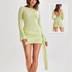 Robe Y2K sexy à dos nu avec manches longues – Tendance virale