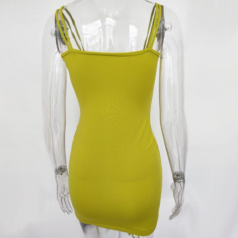 Mini-Robe Sexy à Bretelles – Dos Nu, Bandage, Style Club Élégant