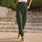 Pantalon fluide taille haute à nouer – Look chic et décontracté