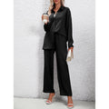 Ensemble Décontracté Femme – Chemise Ample & Pantalon Taille Haute