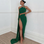 Robe Sexy Échancrée – Dos Nu, Bandeau, Fente Haute