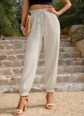 Pantalon fluide taille haute à nouer – Look chic et décontracté