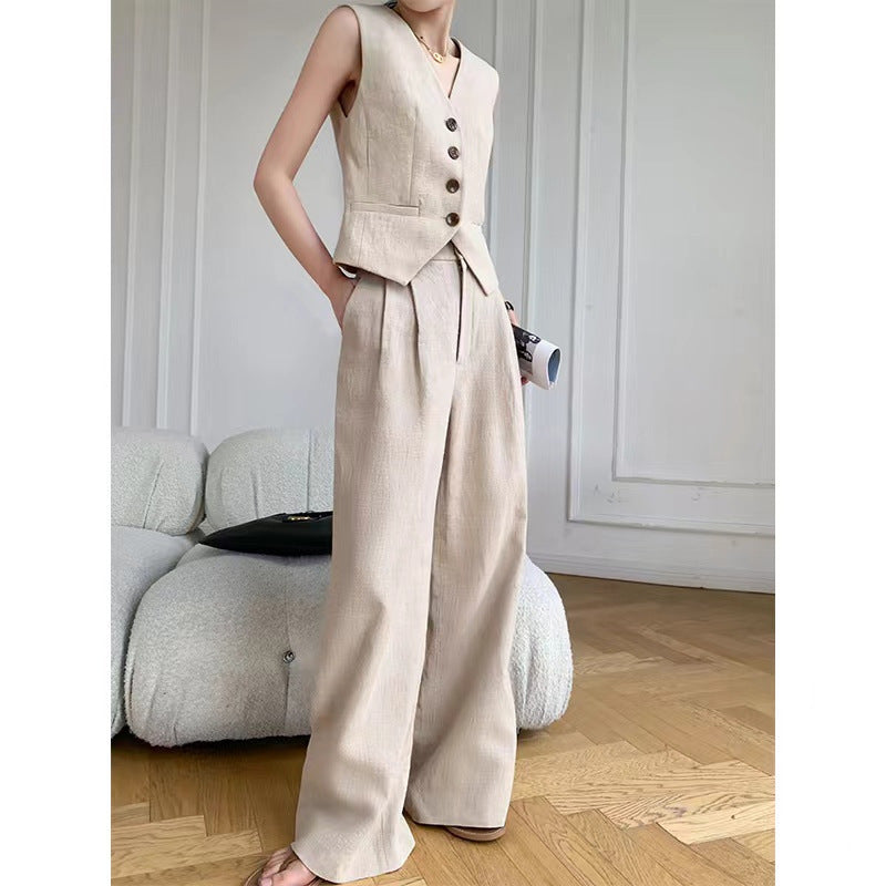 Ensemble Décontracté d’Été – Gilet Sans Manches & Pantalon Large