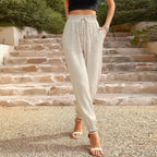 Pantalon fluide taille haute à nouer – Look chic et décontracté