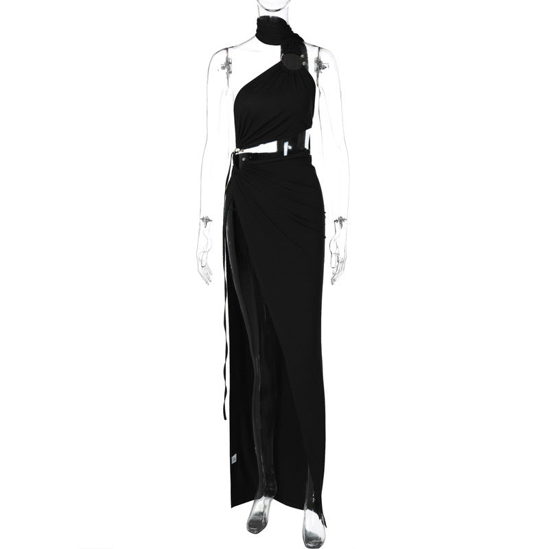 Robe Sexy Échancrée – Dos Nu, Bandeau, Fente Haute