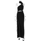 Robe Sexy Échancrée – Dos Nu, Bandeau, Fente Haute