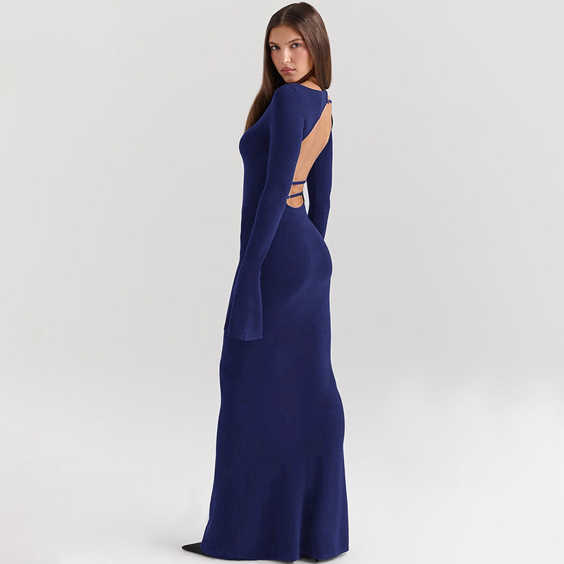 Robe Dos Nu Unicolore – Coupe Cintrée Chic & Élégante