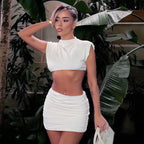 Ensemble Casual Blanc d'Été – Élégance Urbaine & Simplicité Raffinée
