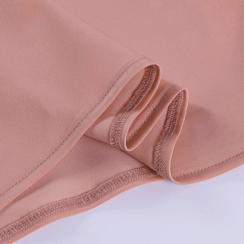 Robe de Soirée en Satin – Col V, Dos Nu, Longueur Ajustable