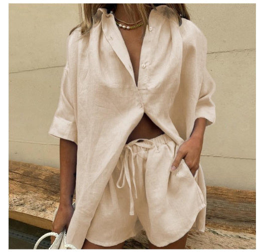Ensemble Chemise & Short à Jambe Large – Fraîcheur Décontractée et Élégance Légère