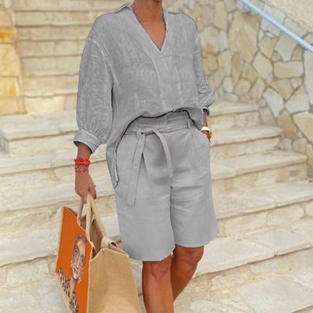 Ensemble Femme Coton & Lin – Élégance Décontractée & Confort Naturel