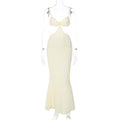 Robe Longue Élégante à Bretelles – Fendue, Dos Nu, Style Pure Désir