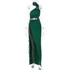 Robe Sexy Échancrée – Dos Nu, Bandeau, Fente Haute