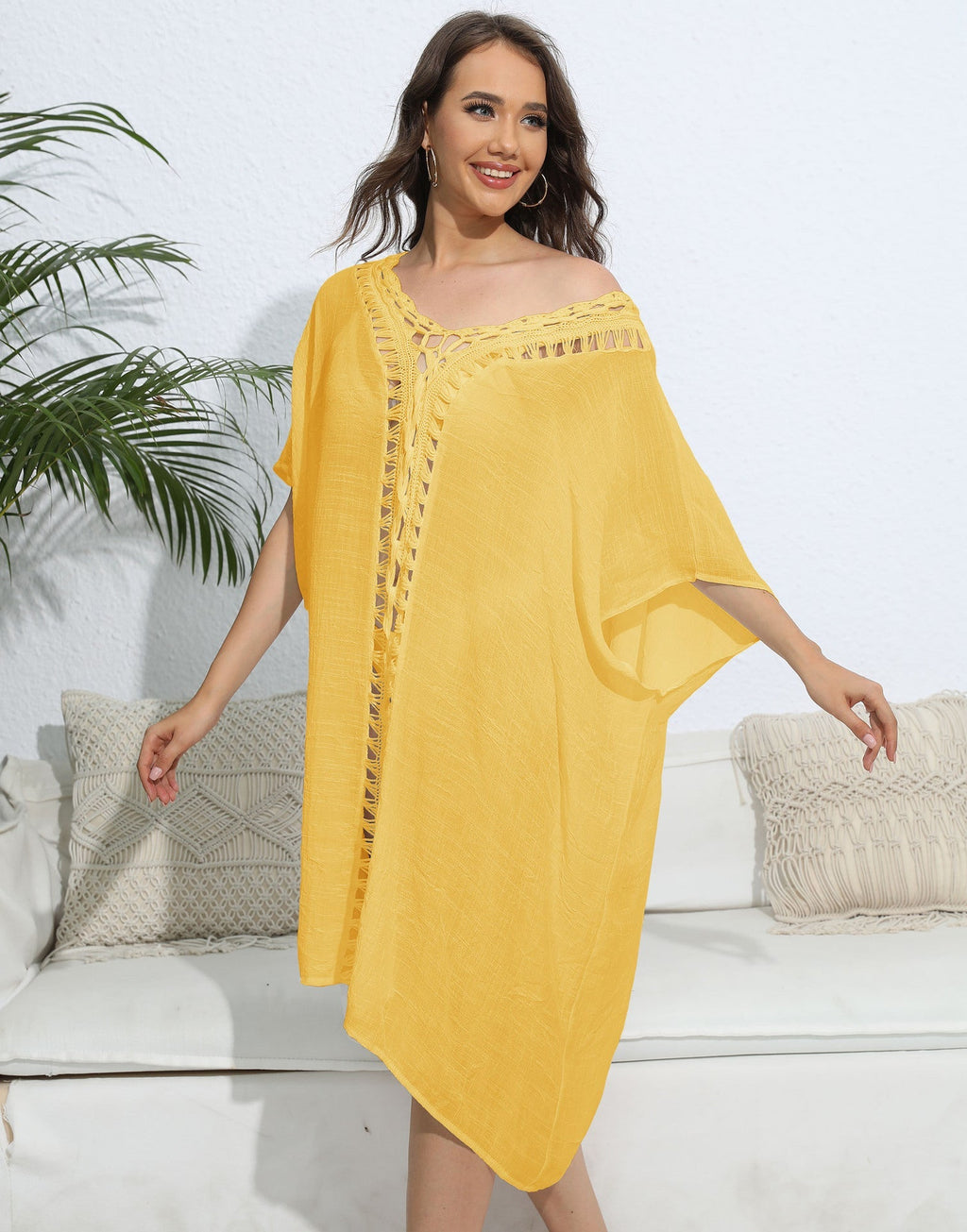 Robe ample à mailles crochet pour femme