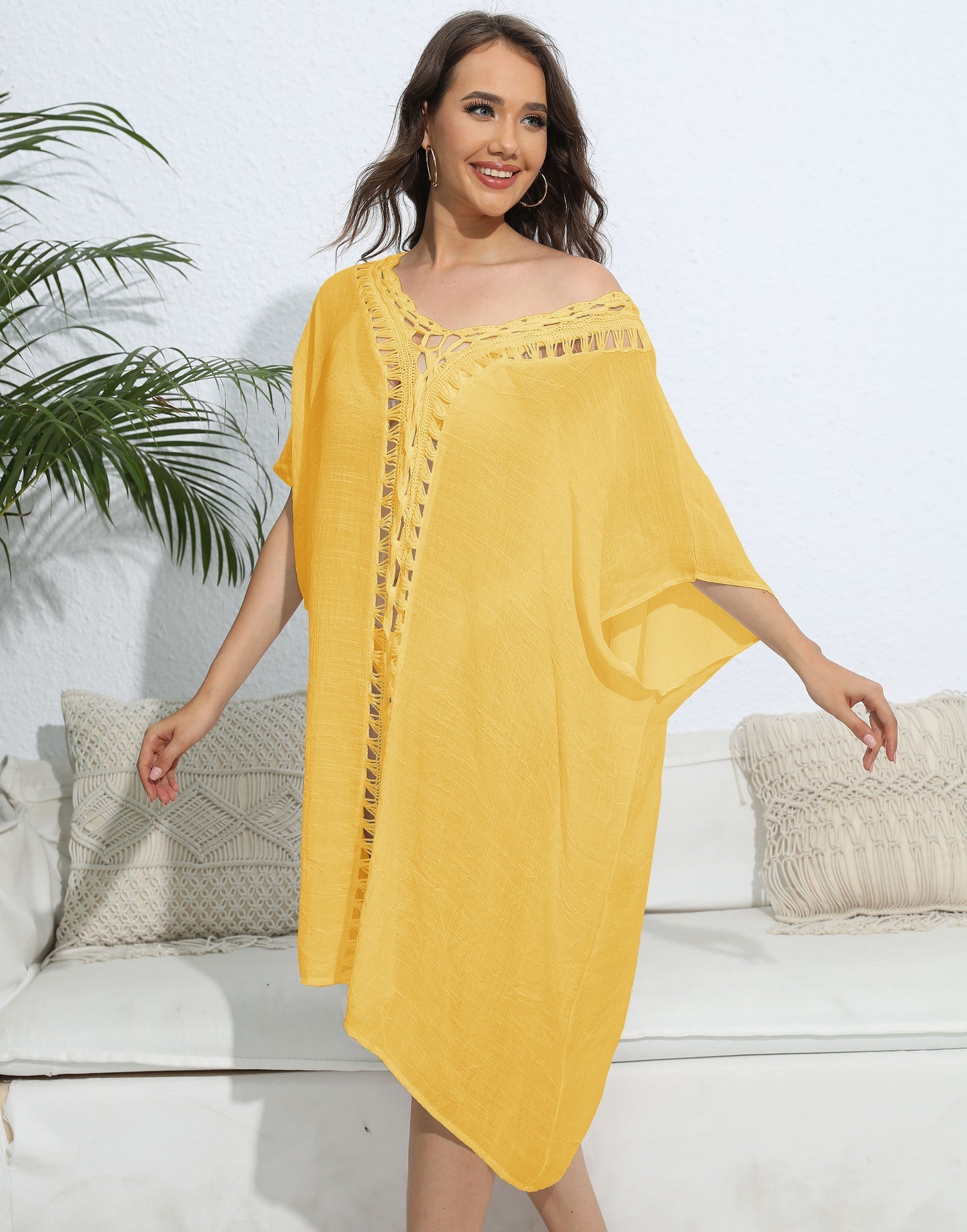 Robe ample à mailles crochet pour femme