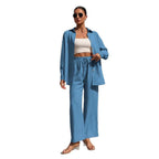 Ensemble Élégant Grande Taille – Cardigan Long & Pantalon Décontracté Unicolore